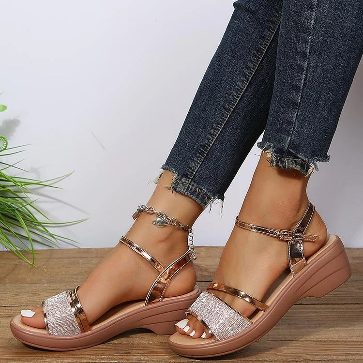 Hana™ - Luxe Orthopedische Sandalen met Sierlijke Kettingdetails